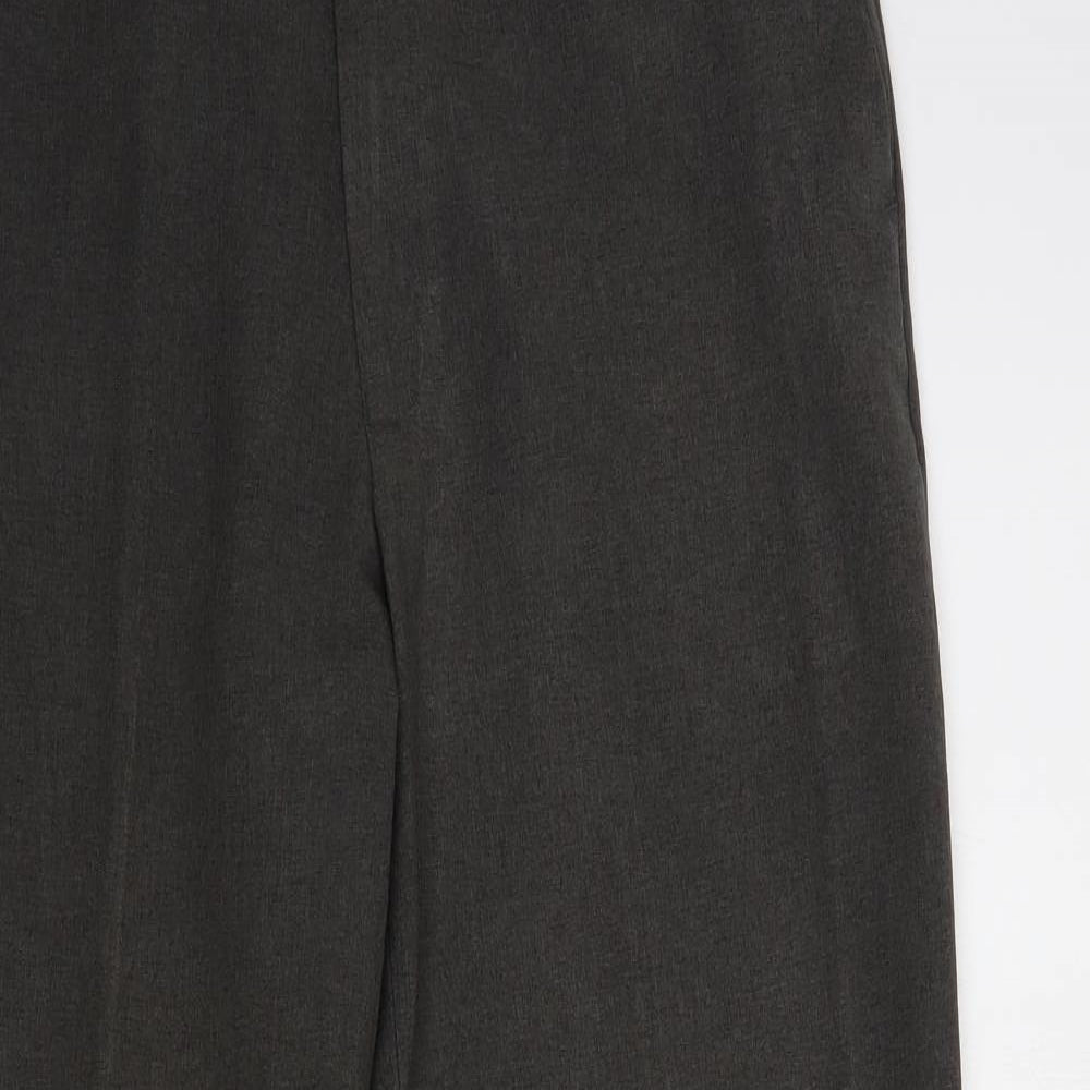 Taylor & Wright Mens Grey  Polyester Dress Pants Trousers Size 34 in L31 in Regular Button