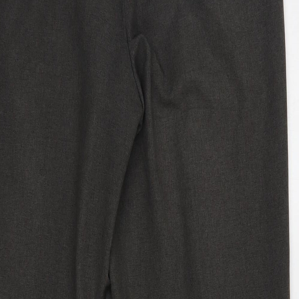 Taylor & Wright Mens Grey  Polyester Dress Pants Trousers Size 34 in L31 in Regular Button