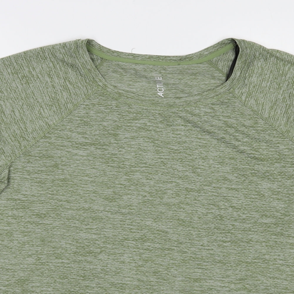 George Womens Green  Polyester Pullover T-Shirt Size M Crew Neck Pullover