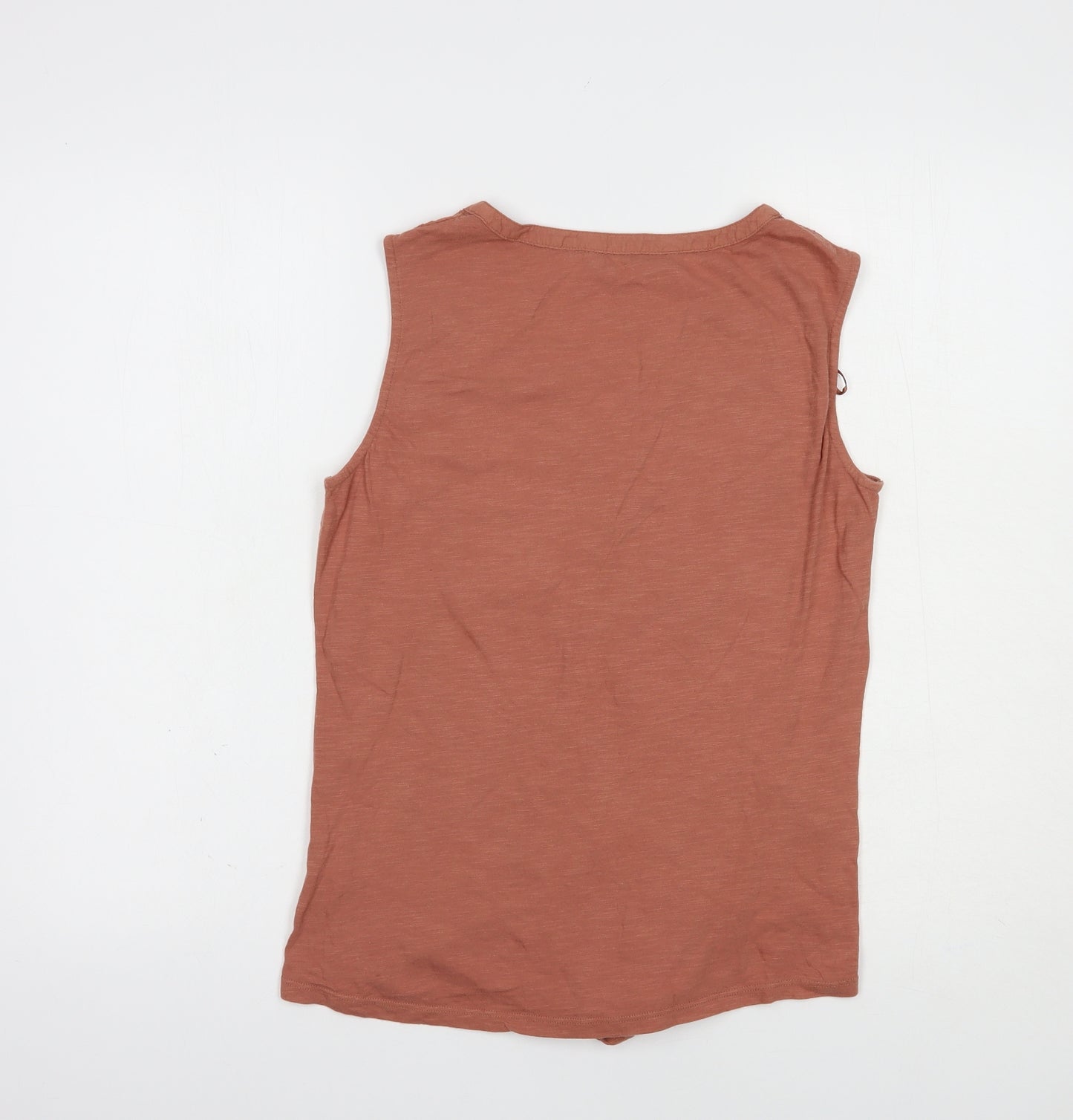 Dunnes Stores Womens Brown  Cotton Basic Blouse Size XS V-Neck