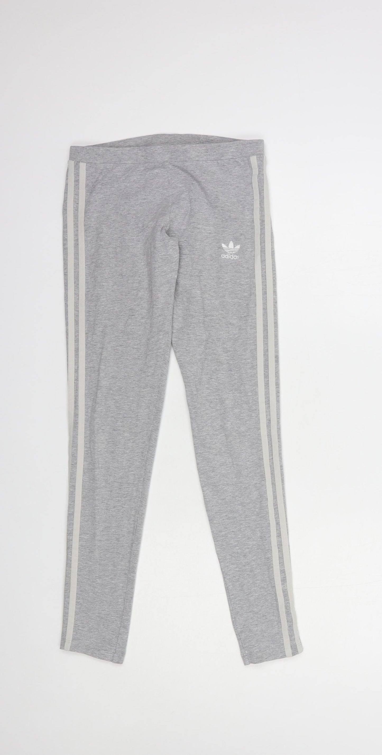 adidas Womens Grey  Cotton Compression Leggings Size 10 L29 in Regular