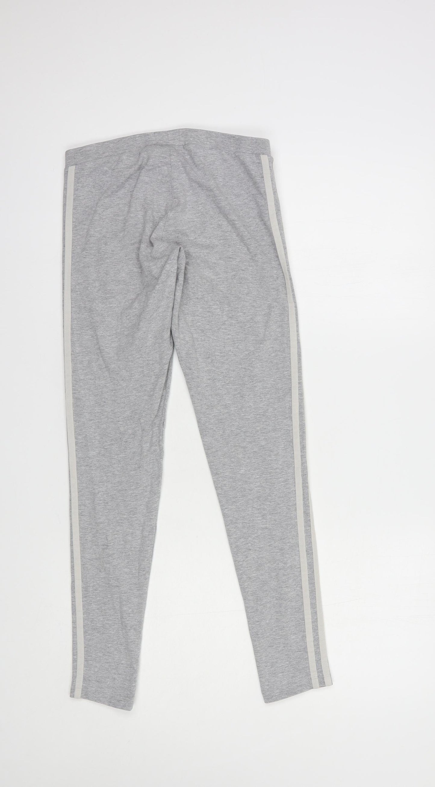 adidas Womens Grey  Cotton Compression Leggings Size 10 L29 in Regular
