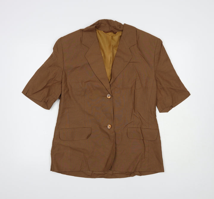Steilmann Womens Brown Jacket Blazer Size 14 Button