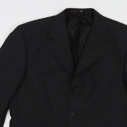 Ciro Citterio Mens Black Striped  Jacket Blazer Size 38  Button
