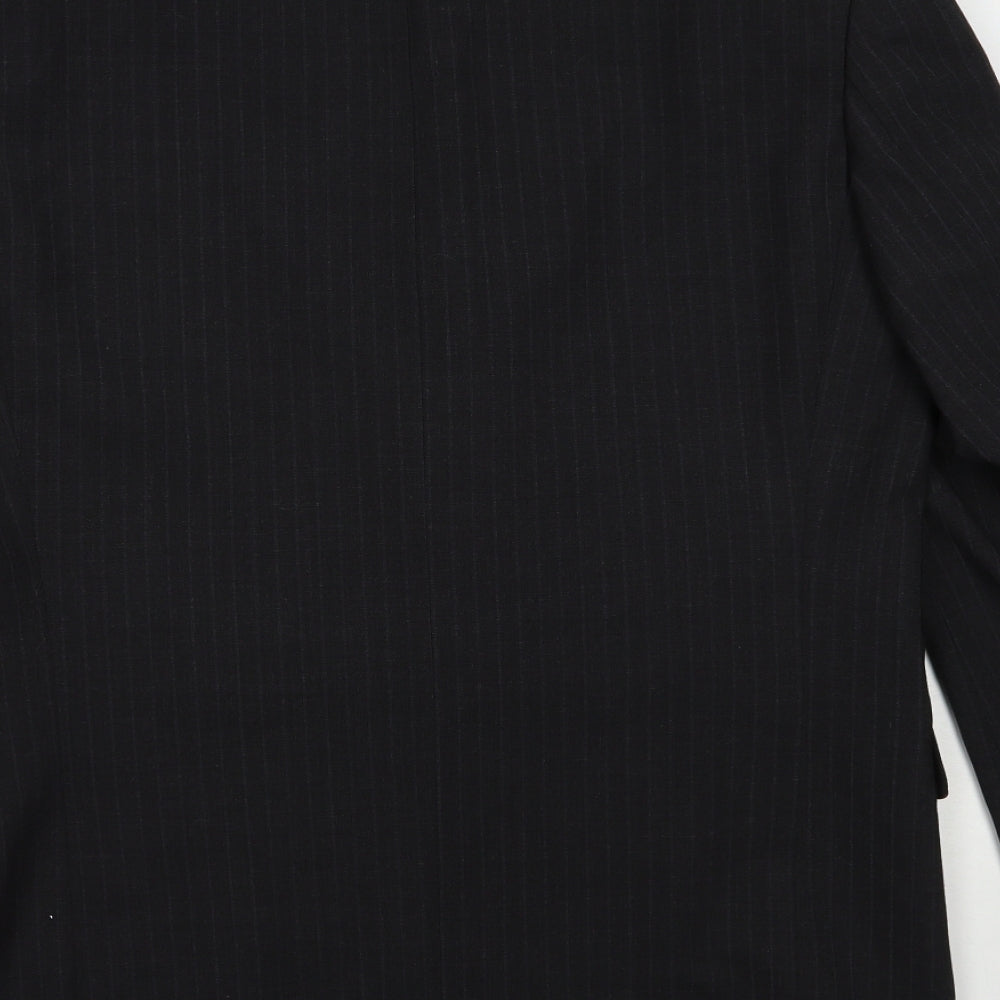 Ciro Citterio Mens Black Striped  Jacket Blazer Size 38  Button