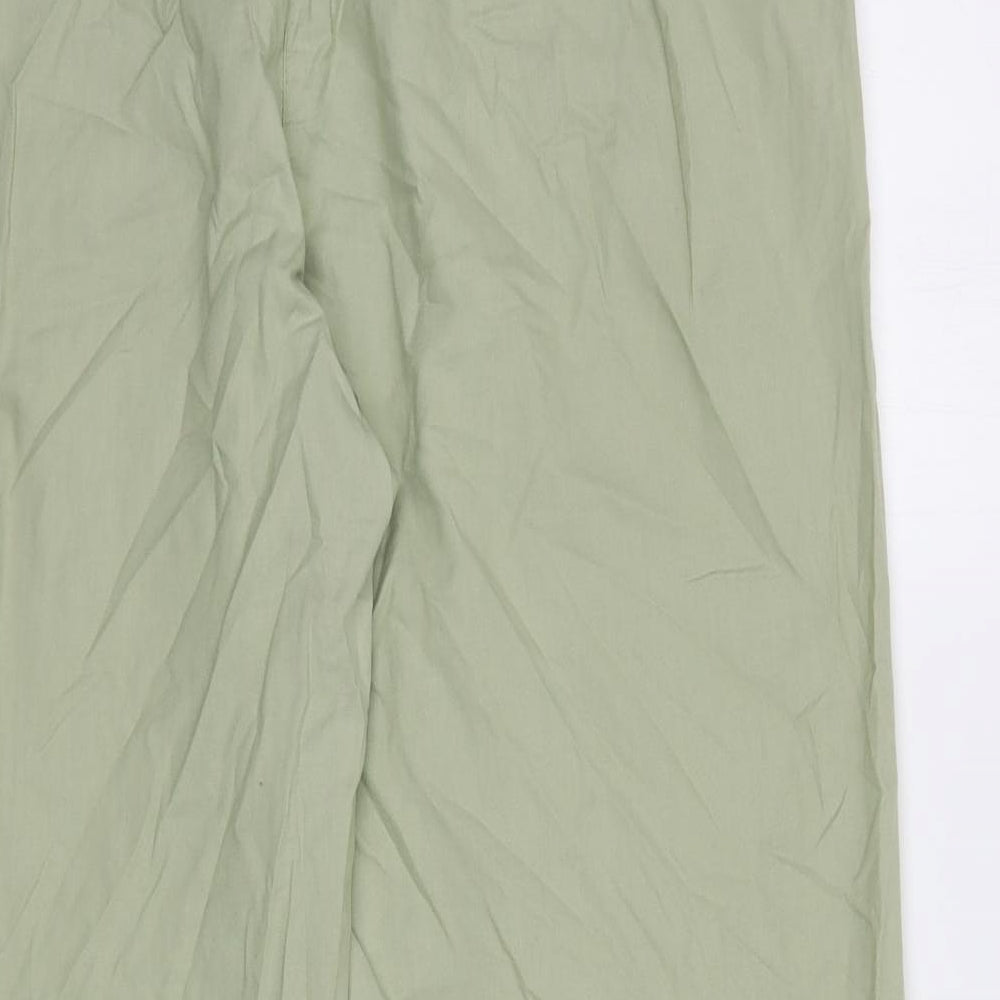 Bonmarché Womens Green  Cotton Cargo Trousers Size 18 L28 in Regular Drawstring