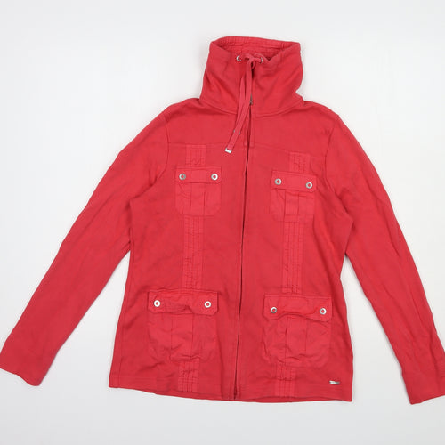 DASH Womens Red  Cotton Full Zip Sweatshirt Size 12  Zip