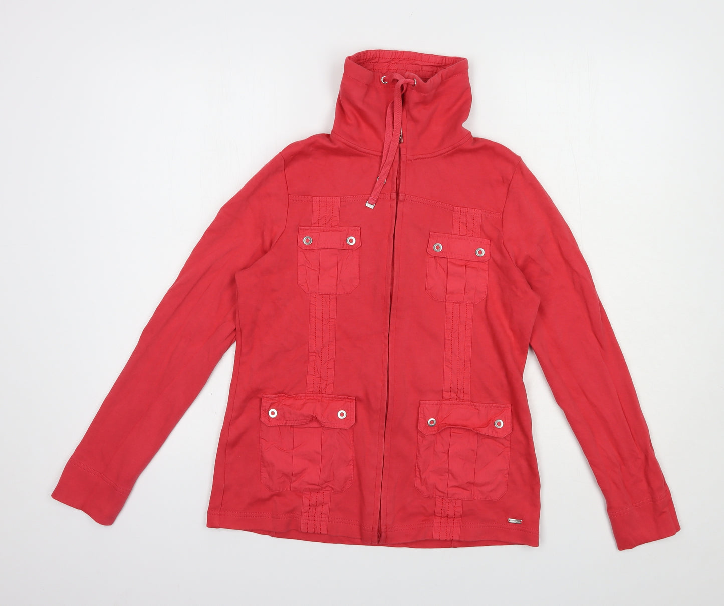 DASH Womens Red  Cotton Full Zip Sweatshirt Size 12  Zip
