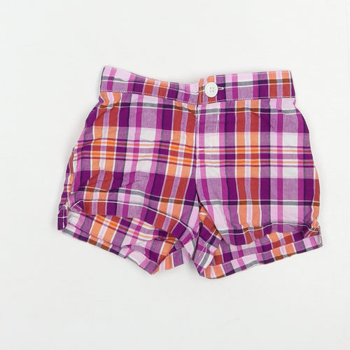 Gymboree Girls Purple Plaid Cotton Bermuda Shorts Size 4 Years  Regular Buckle