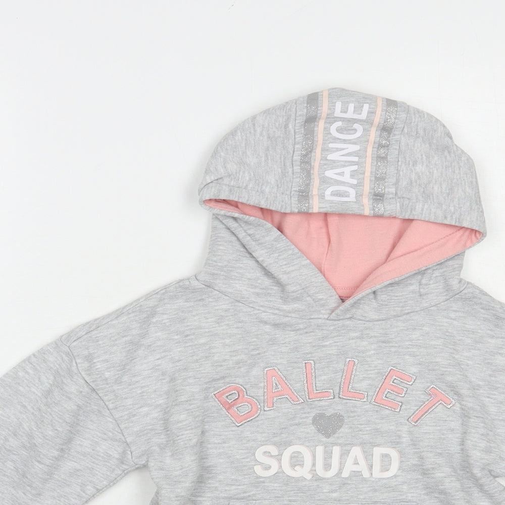 Primark Girls Grey  Cotton Pullover Hoodie Size 3-4 Years  Pullover - Dance
