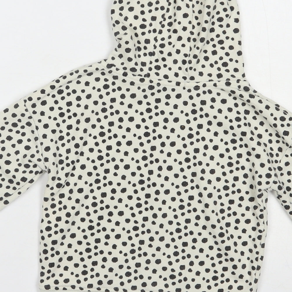 Primark Girls Ivory Animal Print Cotton Pullover Hoodie Size 3-4 Years  Pullover - Happy Vibes
