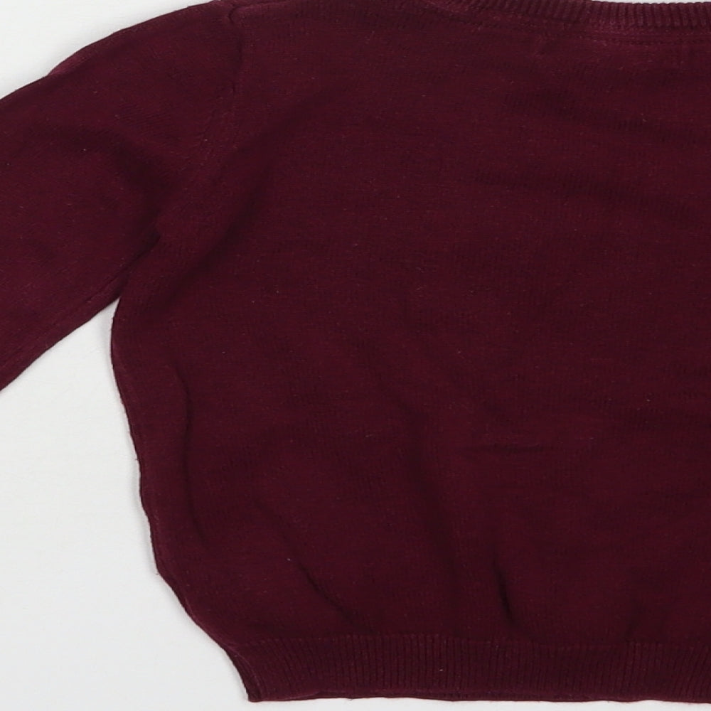 Primark Girls Purple Crew Neck  Cotton Pullover Jumper Size 3-4 Years  Pullover - Stars