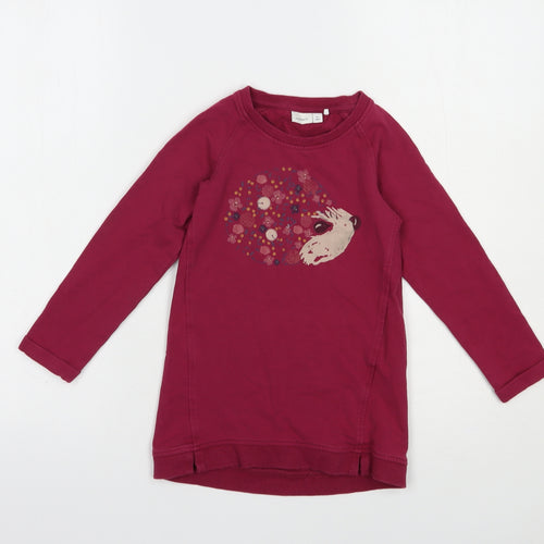 name it Girls Purple  Cotton Pullover Sweatshirt Size 4 Years  Pullover - Hedgehog