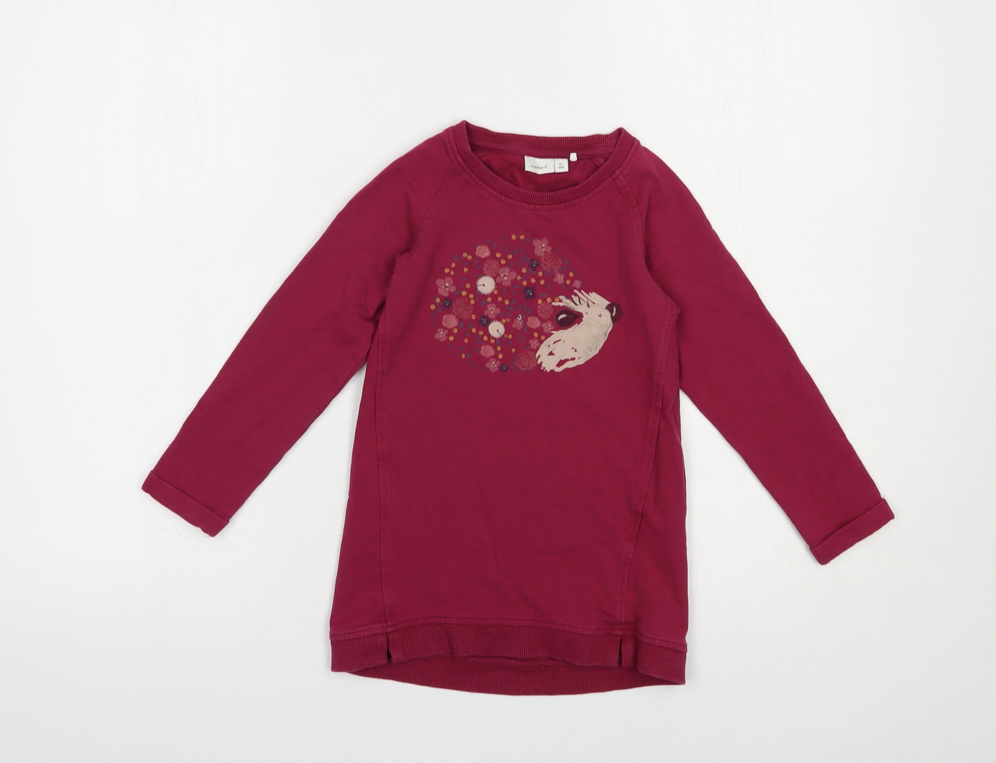 name it Girls Purple  Cotton Pullover Sweatshirt Size 4 Years  Pullover - Hedgehog