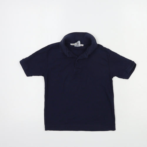 Fruit of the Loom Boys Blue  Cotton Pullover Polo Size 5-6 Years Collared Button