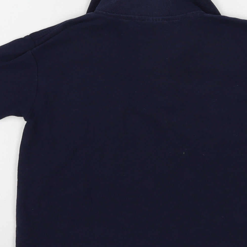 Fruit of the Loom Boys Blue  Cotton Pullover Polo Size 5-6 Years Collared Button