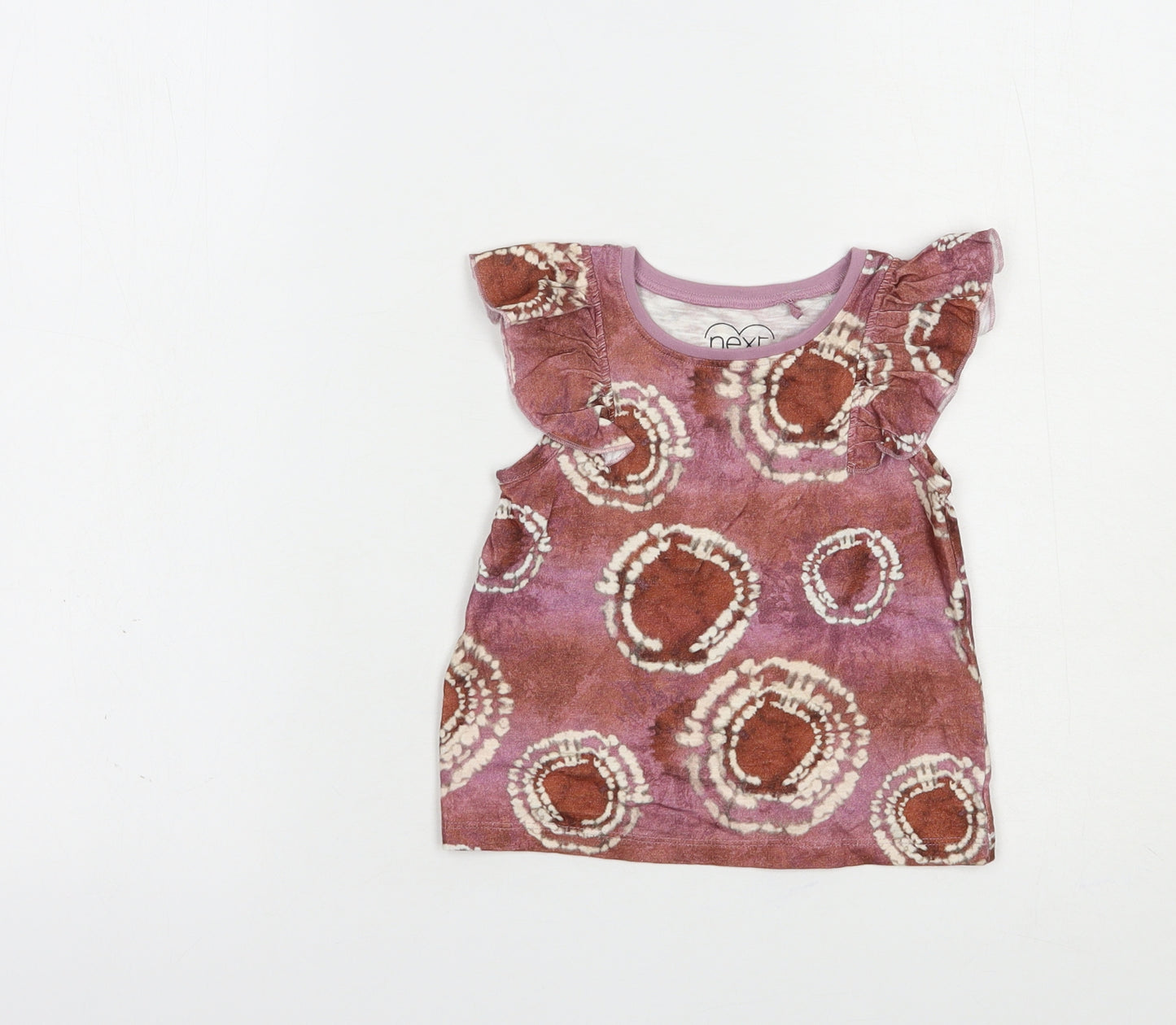 NEXT Baby Purple Geometric Cotton Basic Blouse Size 12-18 Months Crew Neck Pullover