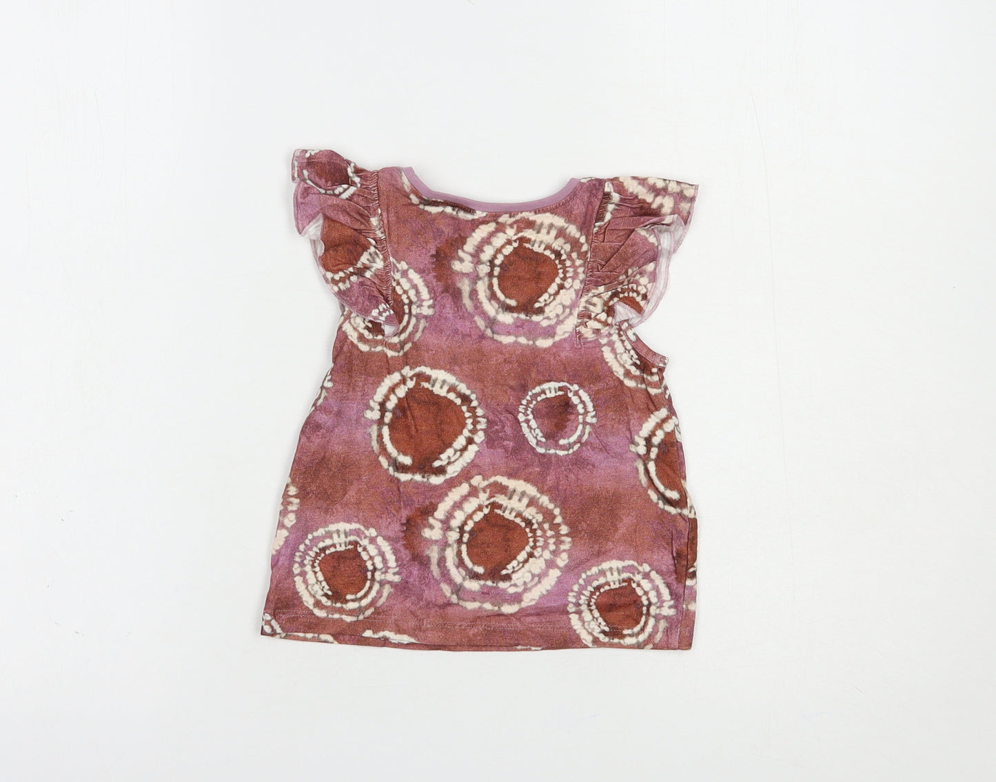 NEXT Baby Purple Geometric Cotton Basic Blouse Size 12-18 Months Crew Neck Pullover