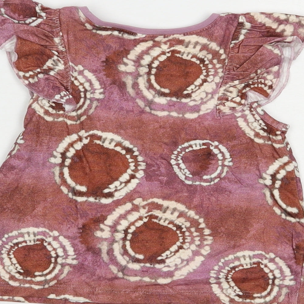 NEXT Baby Purple Geometric Cotton Basic Blouse Size 12-18 Months Crew Neck Pullover