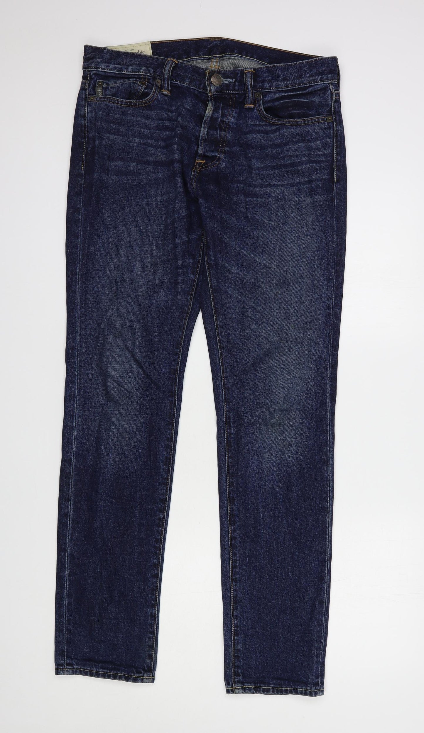 Abercrombie & Fitch Mens Blue   Straight Jeans Size 30 in L32 in Regular Button