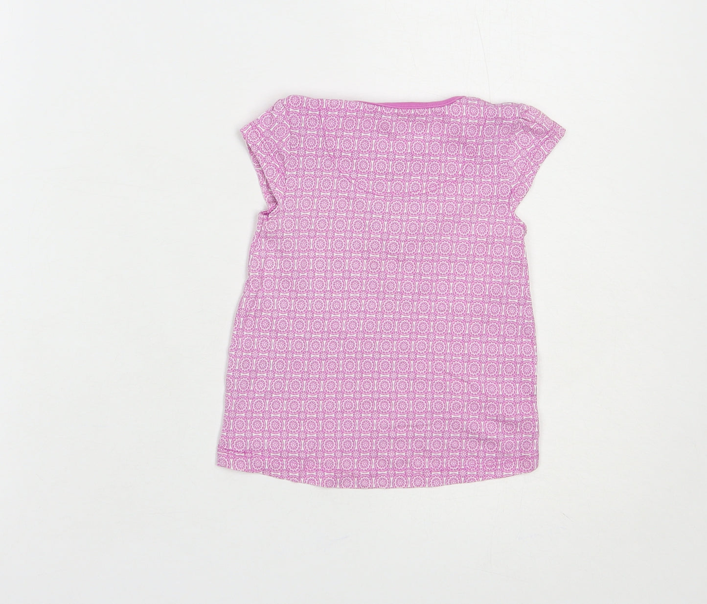 TU Baby Purple Geometric Cotton Basic T-Shirt Size 6-9 Months Crew Neck Pullover