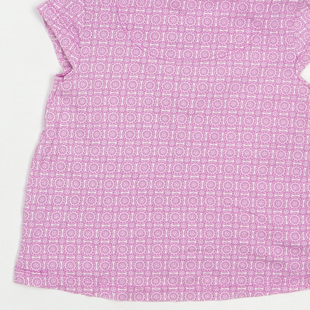TU Baby Purple Geometric Cotton Basic T-Shirt Size 6-9 Months Crew Neck Pullover