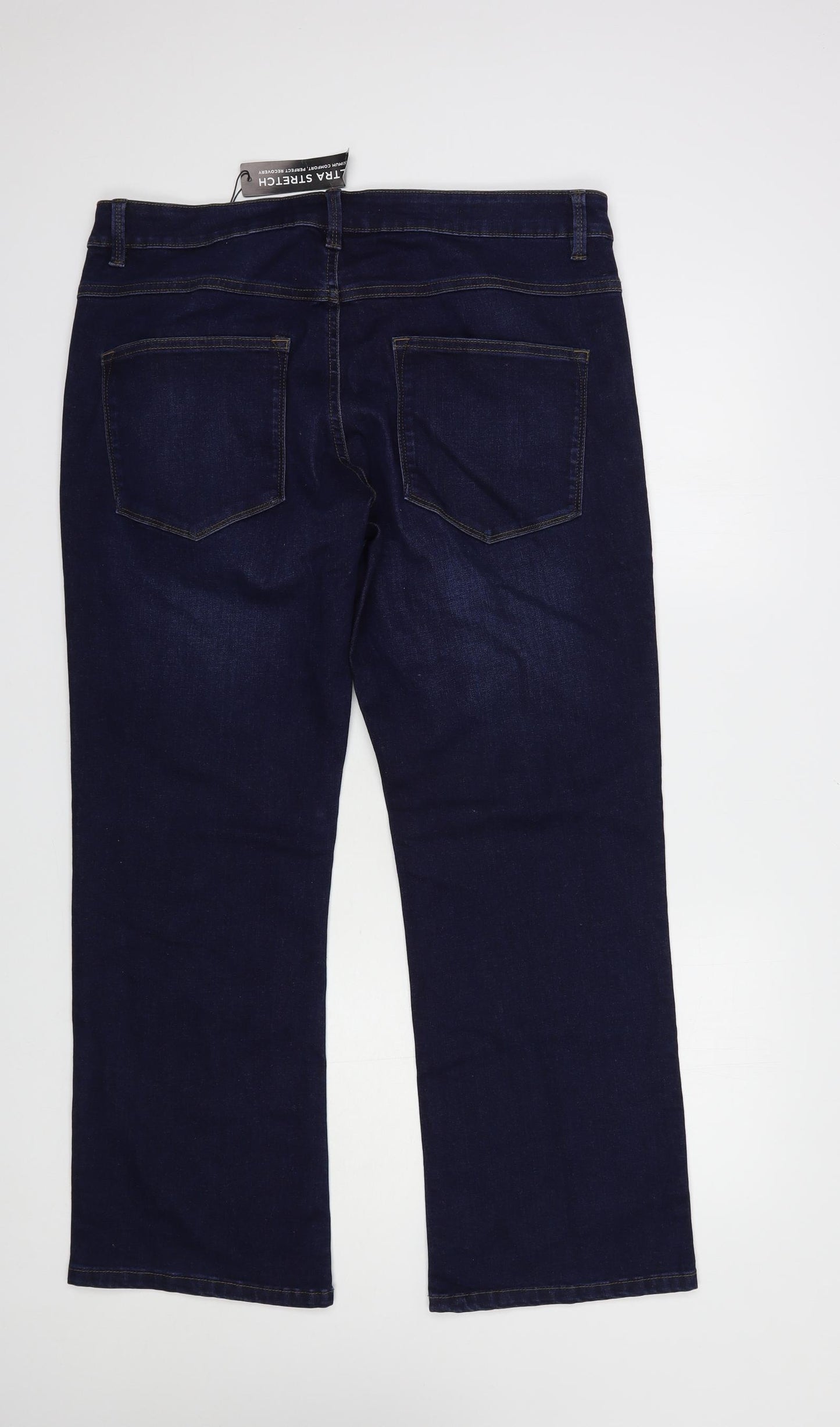 Dunnes Stores Womens Blue  Cotton Bootcut Jeans Size 36 in L30 in Regular Button