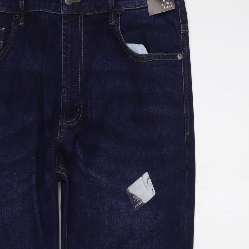 Dunnes Stores Womens Blue  Cotton Bootcut Jeans Size 36 in L30 in Regular Button