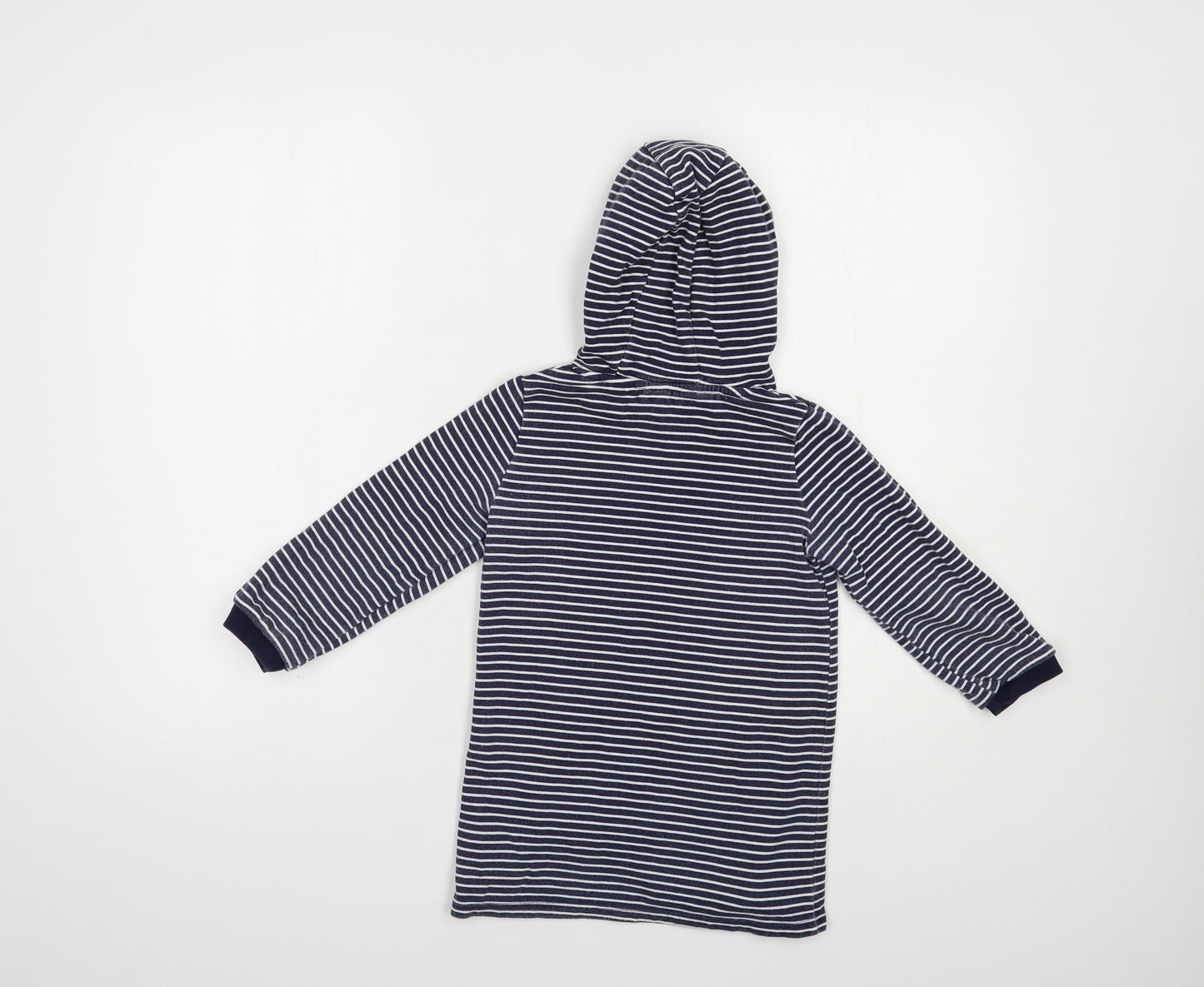 F&F Girls Blue Striped Cotton Pullover Hoodie Size 4-5 Years  Pullover - Dino