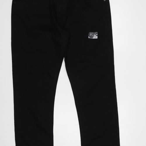 Dunnes Stores Womens Black  Cotton Straight Jeans Size 40 in L32 in Regular Button