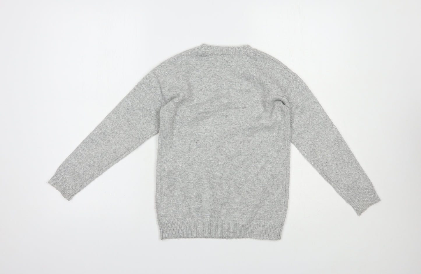George Girls Grey Crew Neck  Acrylic Pullover Jumper Size 9-10 Years  Pullover - Penguin