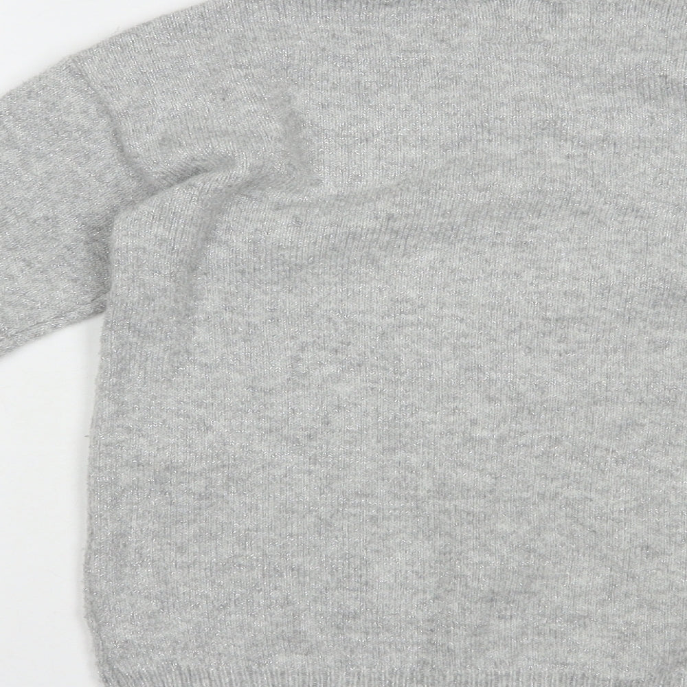 George Girls Grey Crew Neck  Acrylic Pullover Jumper Size 9-10 Years  Pullover - Penguin
