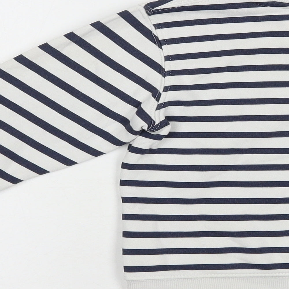 H&M Girls White Striped Cotton Pullover Sweatshirt Size 4-5 Years  Pullover