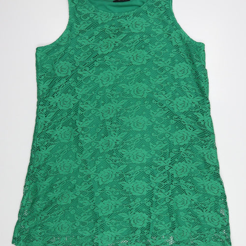 George Womens Green  Polyester Shift  Size 20  Scoop Neck Pullover - Lace Overlay