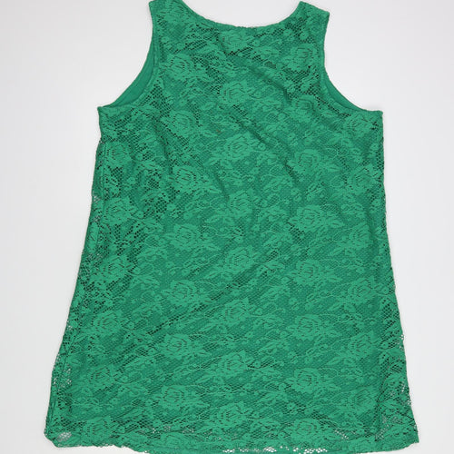 George Womens Green  Polyester Shift  Size 20  Scoop Neck Pullover - Lace Overlay