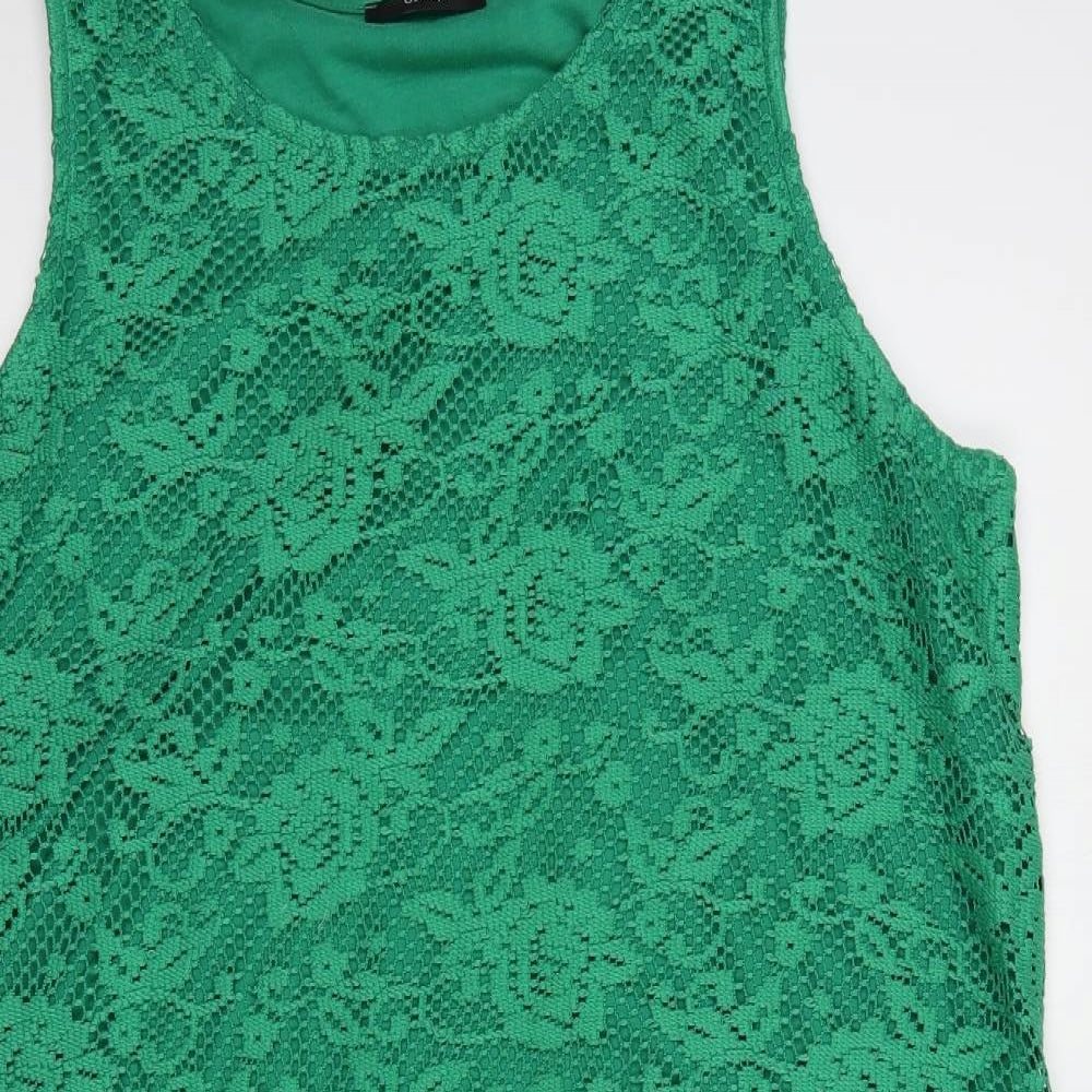 George Womens Green  Polyester Shift  Size 20  Scoop Neck Pullover - Lace Overlay