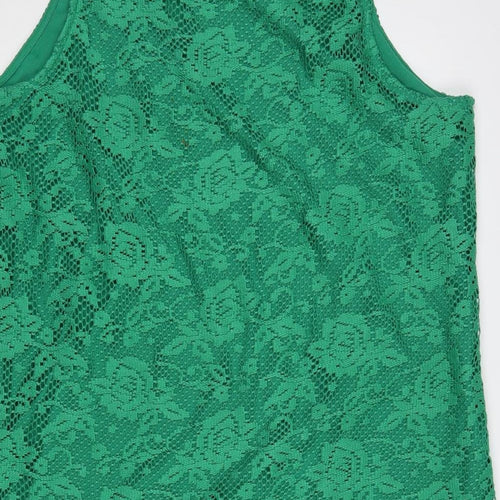 George Womens Green  Polyester Shift  Size 20  Scoop Neck Pullover - Lace Overlay