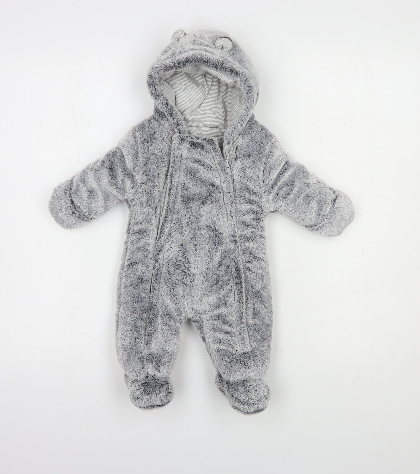George Baby Grey    Snowsuit Size 0-3 Months   Zip