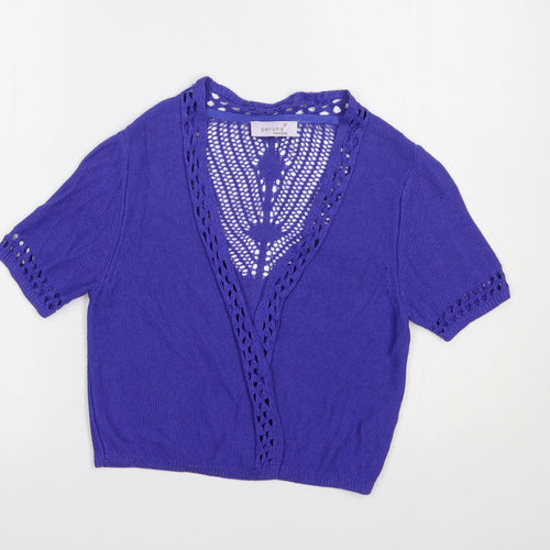Per Una Womens Purple V-Neck  Viscose Shrug Jumper Size 10