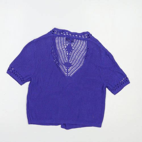 Per Una Womens Purple V-Neck  Viscose Shrug Jumper Size 10