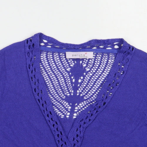 Per Una Womens Purple V-Neck  Viscose Shrug Jumper Size 10