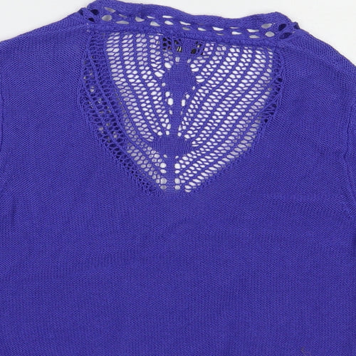 Per Una Womens Purple V-Neck  Viscose Shrug Jumper Size 10