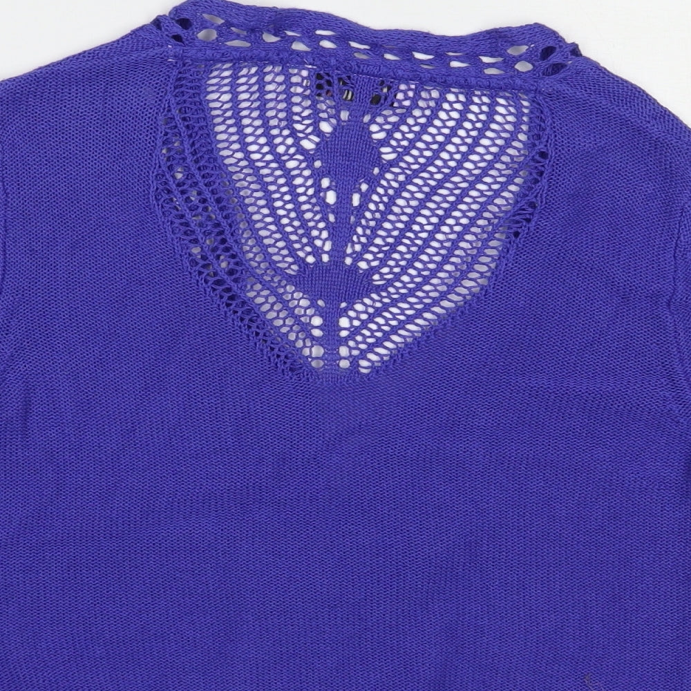 Per Una Womens Purple V-Neck  Viscose Shrug Jumper Size 10