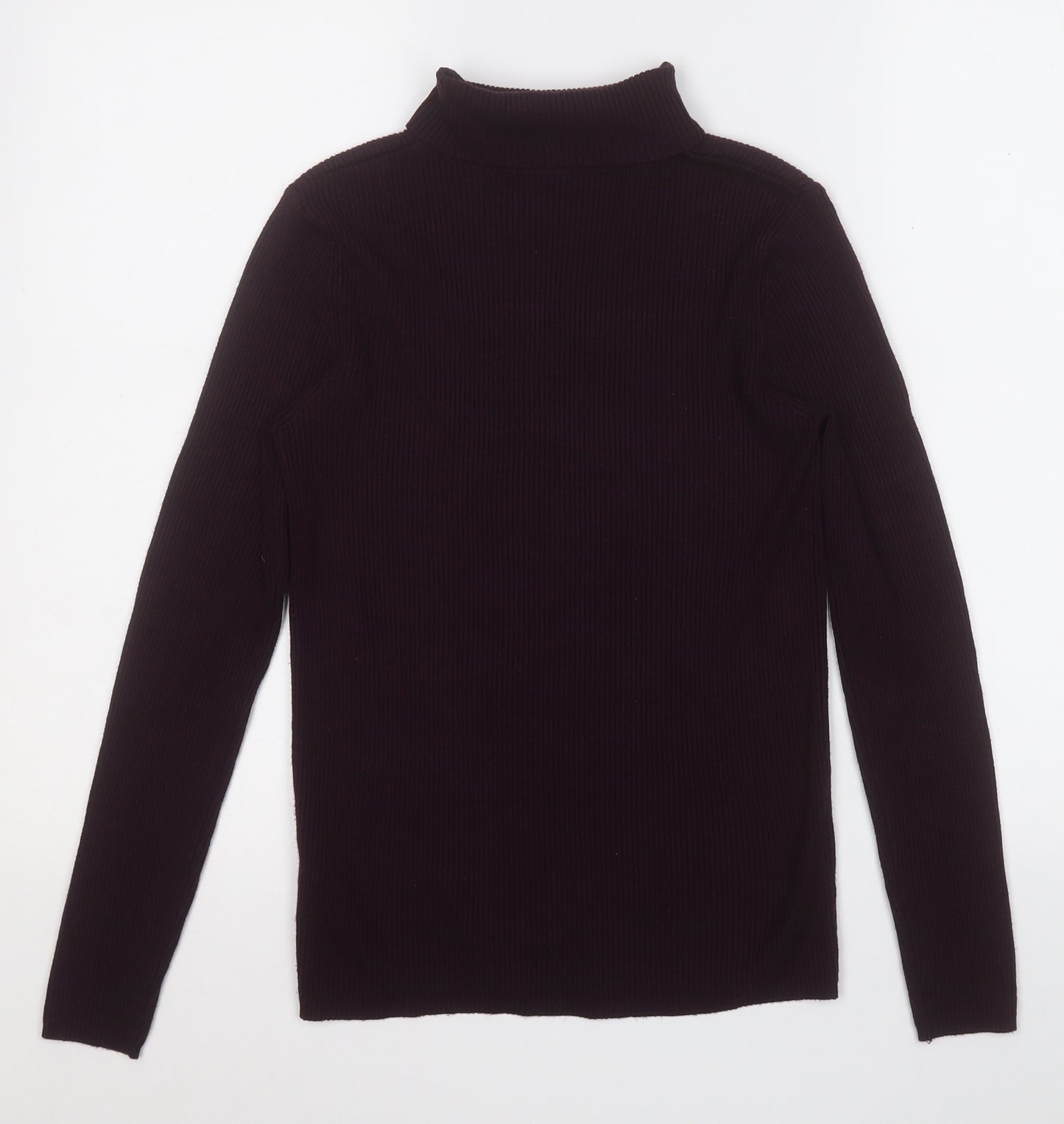 Marks and Spencer Womens Purple Roll Neck  Viscose Pullover Jumper Size 12