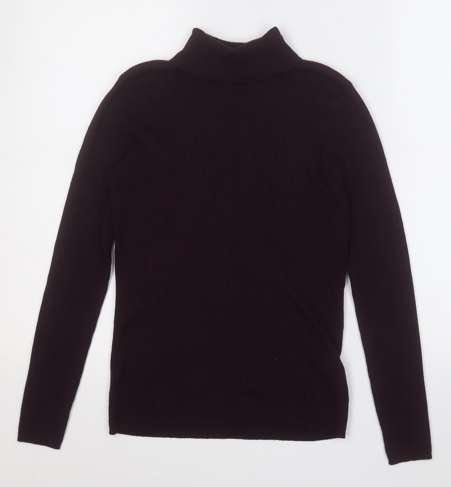 Marks and Spencer Womens Purple Roll Neck  Viscose Pullover Jumper Size 12