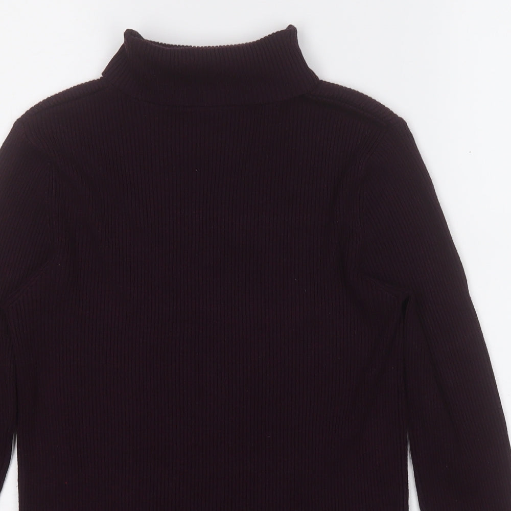 Marks and Spencer Womens Purple Roll Neck  Viscose Pullover Jumper Size 12
