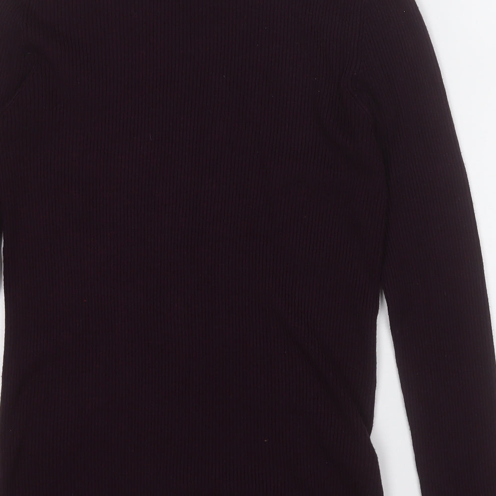 Marks and Spencer Womens Purple Roll Neck  Viscose Pullover Jumper Size 12