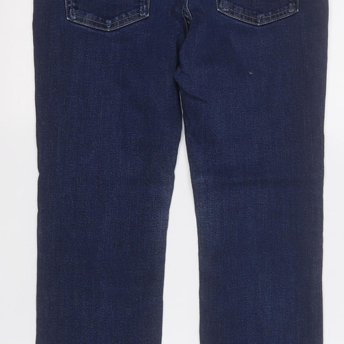 Marks and Spencer Womens Blue  Cotton Straight Jeans Size 10 L26.5 in Regular