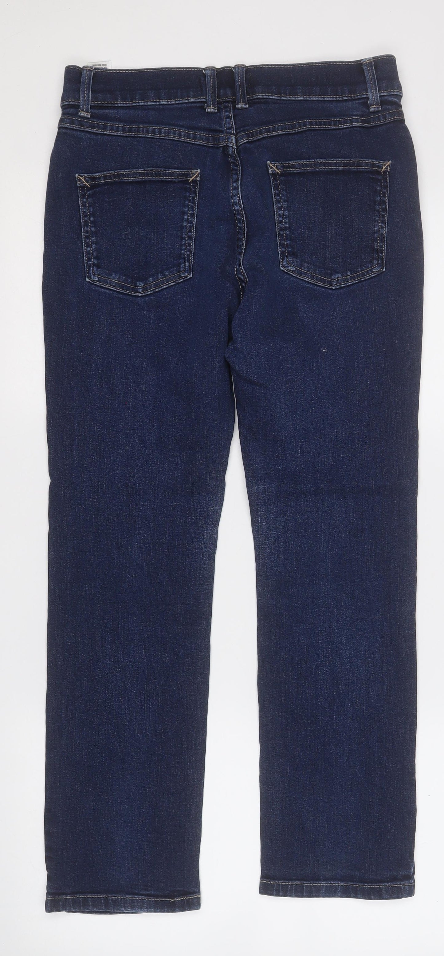 Marks and Spencer Womens Blue  Cotton Straight Jeans Size 10 L26.5 in Regular