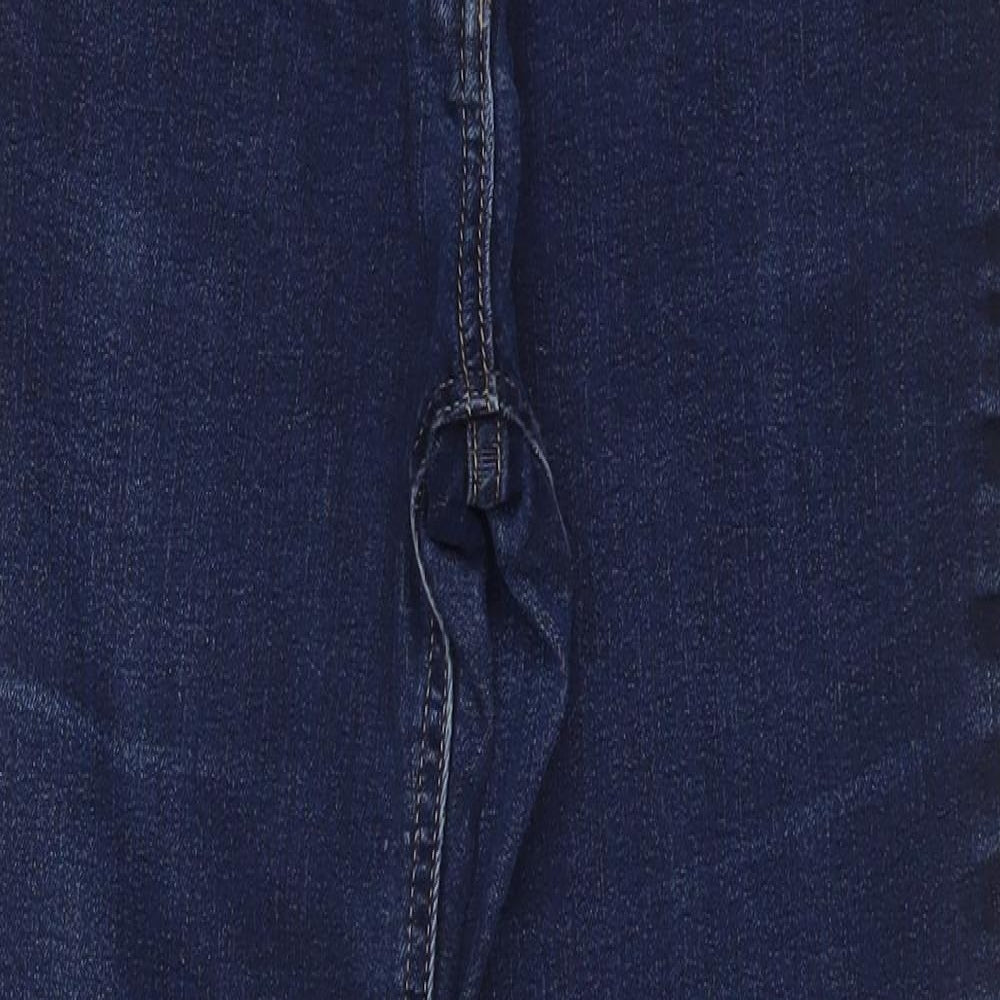Marks and Spencer Womens Blue  Cotton Straight Jeans Size 10 L26.5 in Regular